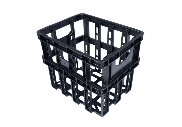 PLASTIC STACKABLE GENERAL PURPOSE CRATE - BLACK